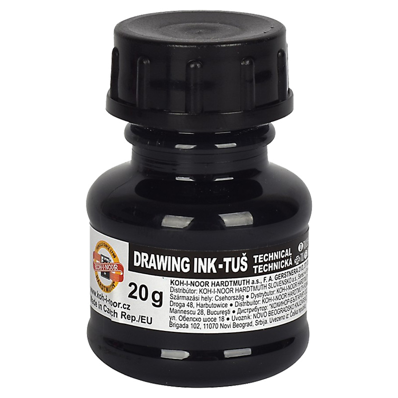 Туш для креслення KOH-I-NOOR 20г., чорна, 141701